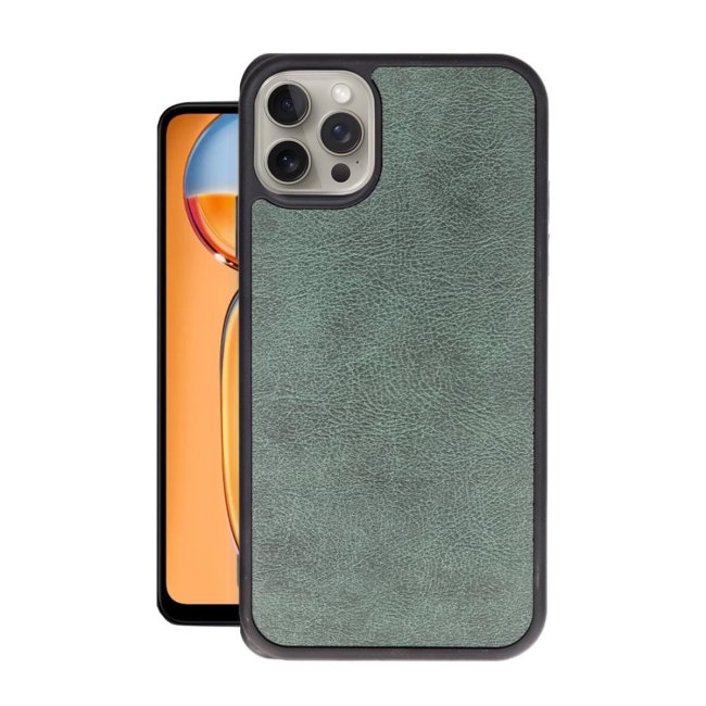 İphone 15 Pro Max Kılıf Aras Deri Kapak - Koyu Yeşil