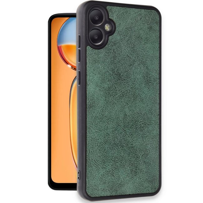 Samsung Galaxy A05 Kılıf Aras Deri Kapak - Koyu Yeşil