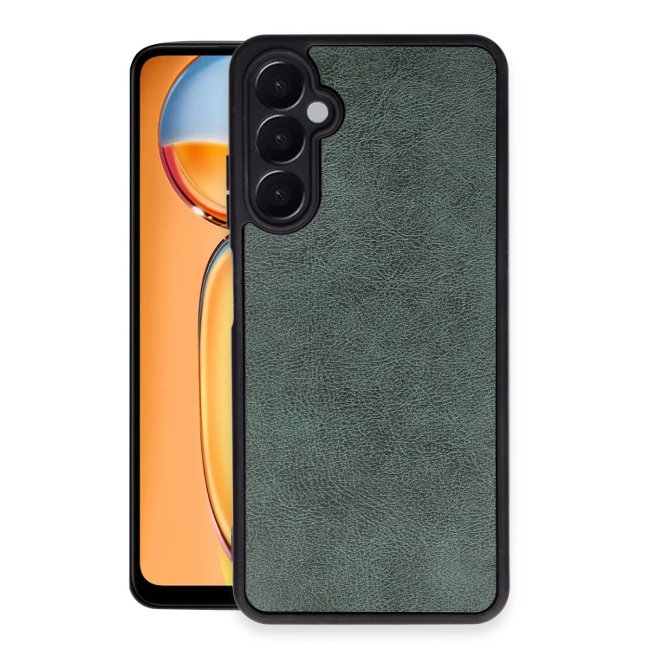 Samsung Galaxy A05s Kılıf Aras Deri Kapak - Koyu Yeşil