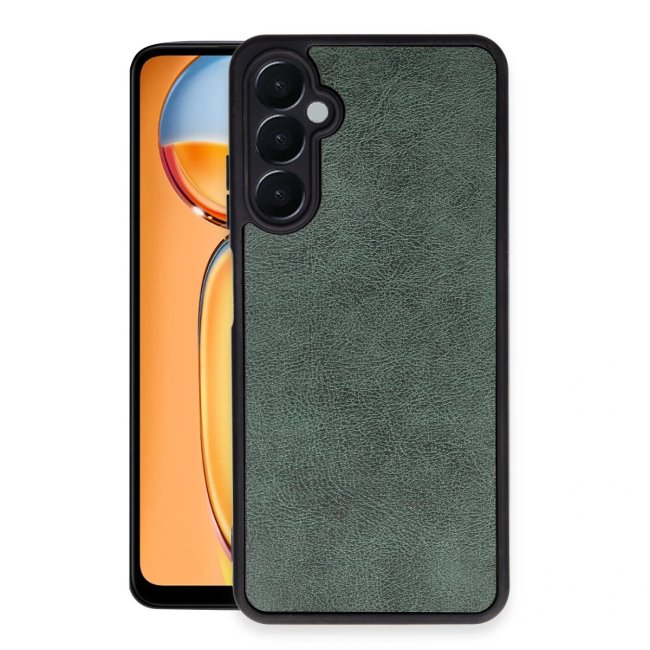 Samsung Galaxy A15 4g Kılıf Aras Deri Kapak - Koyu Yeşil