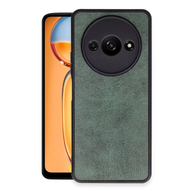 Xiaomi Redmi A3 4g Kılıf Aras Deri Kapak - Koyu Yeşil
