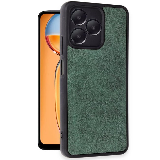 Realme Note 50 4g Kılıf Aras Deri Kapak - Koyu Yeşil