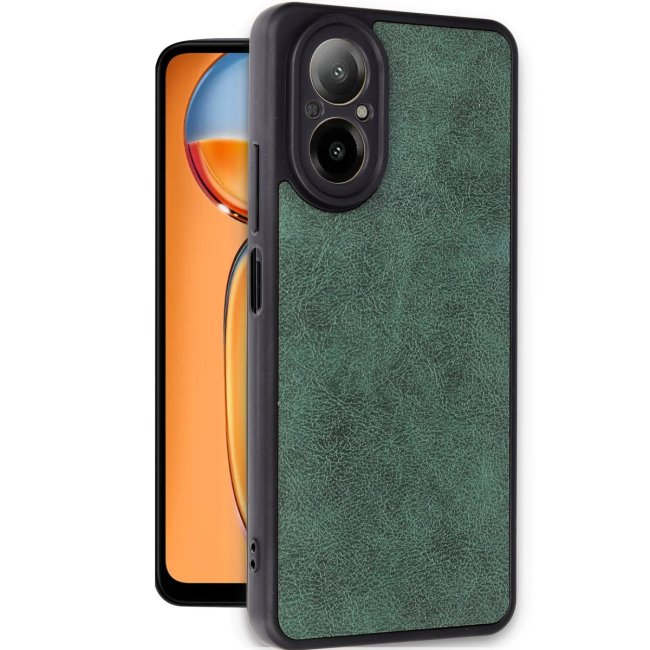 Realme 12 Lite Kılıf Aras Deri Kapak - Koyu Yeşil