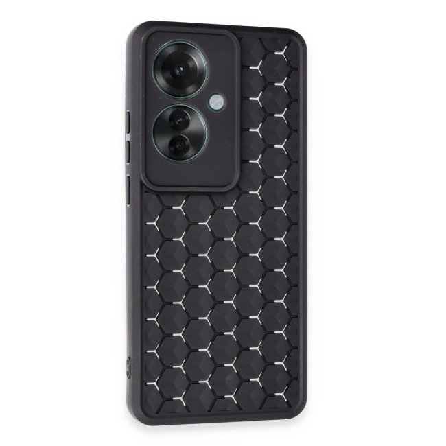 Oppo Reno 11f Kılıf Petek Silikon Kapak - Siyah