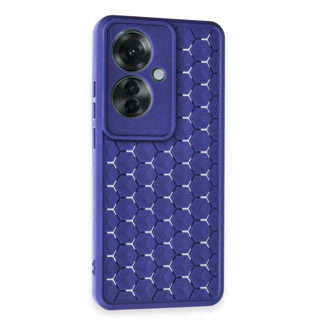 Oppo Reno 11f Kılıf Petek Silikon Kapak - Lacivert