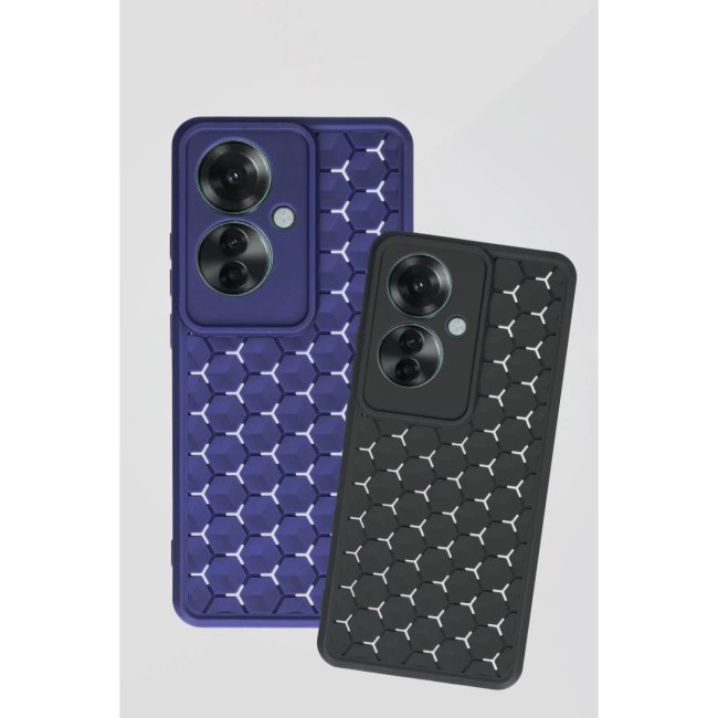 Oppo Reno 11f Kılıf Petek Silikon Kapak - Lacivert