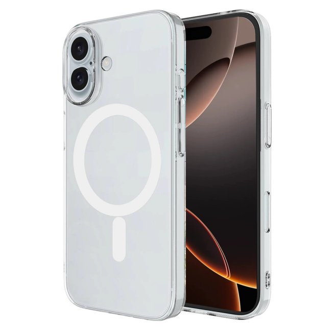 İphone 16 Plus Kılıf Magneticsafe Şeffaf Silikon - Şeffaf