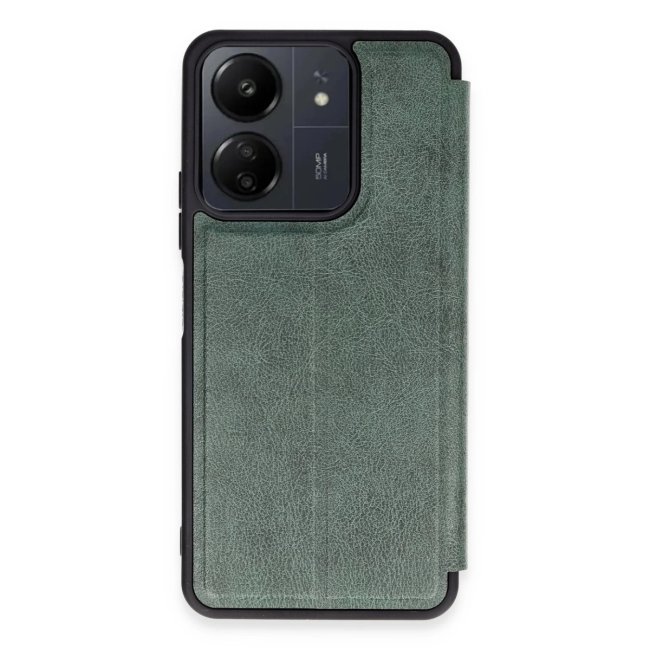 Xiaomi Redmi 13c Kılıf Flip Cover - Koyu Yeşil