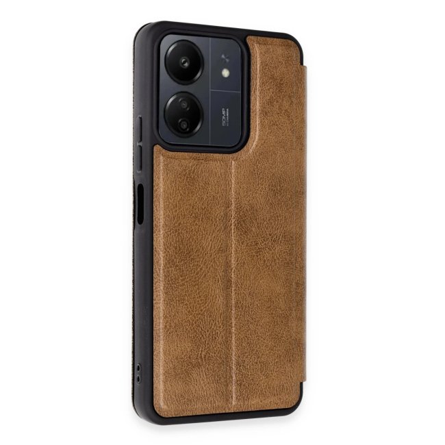 Xiaomi Redmi 13c Kılıf Flip Cover - Taba