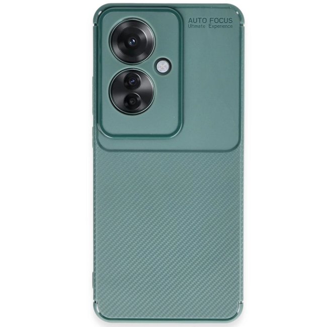 Oppo Reno 11f Kılıf Auto Focus Karbon Kapak - Koyu Yeşil