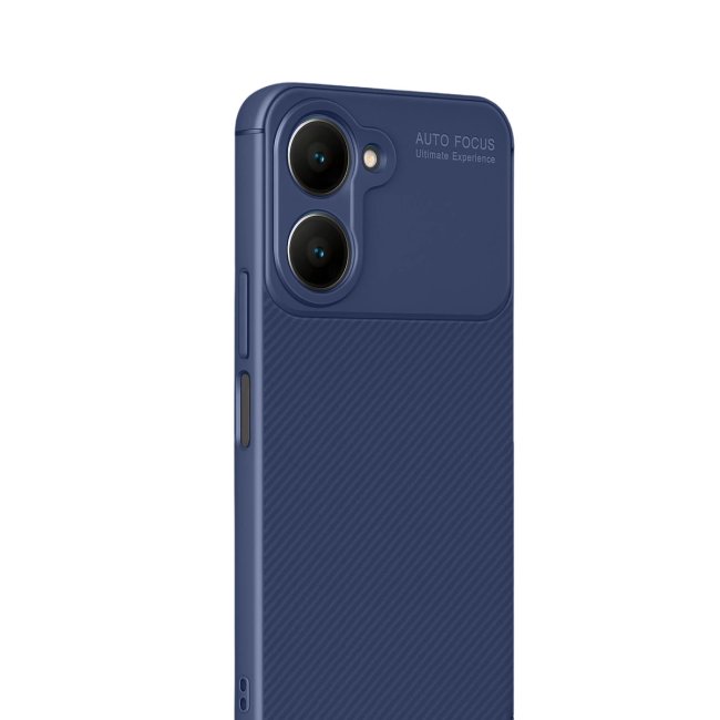 Vivo Y18 Kılıf Auto Focus Karbon Kapak - Lacivert