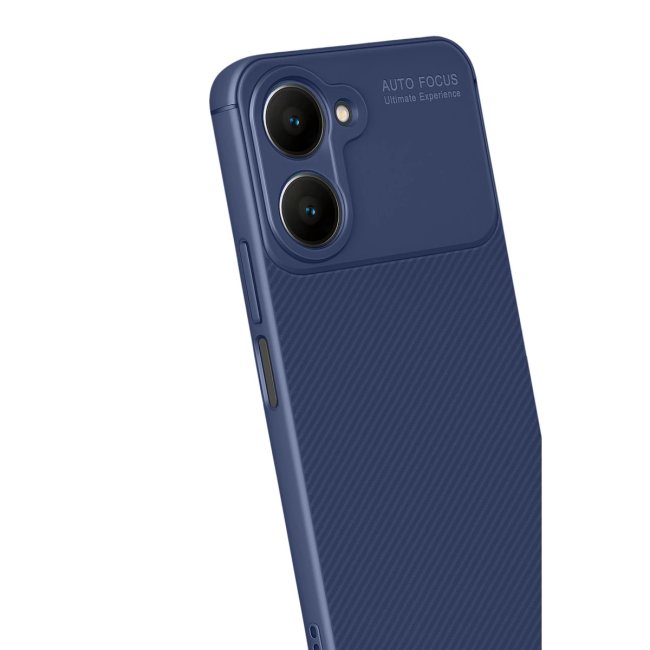 Vivo Y18 Kılıf Auto Focus Karbon Kapak - Lacivert