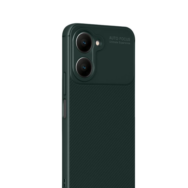 Vivo Y18 Kılıf Auto Focus Karbon Kapak - Koyu Yeşil