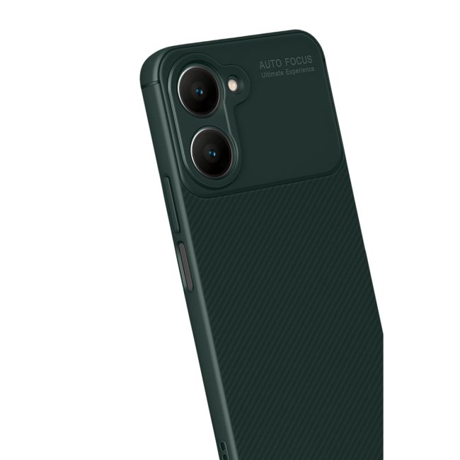 Vivo Y18 Kılıf Auto Focus Karbon Kapak - Koyu Yeşil