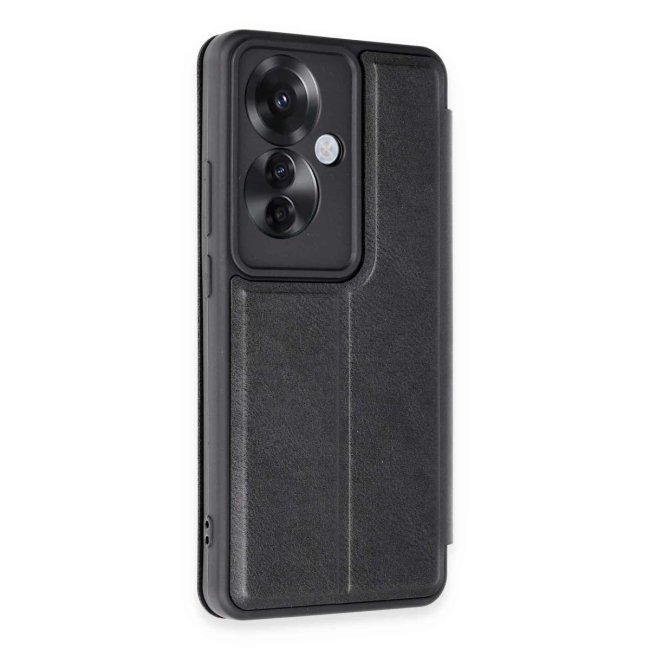 Oppo Reno 11f Kılıf Flip Cover - Siyah