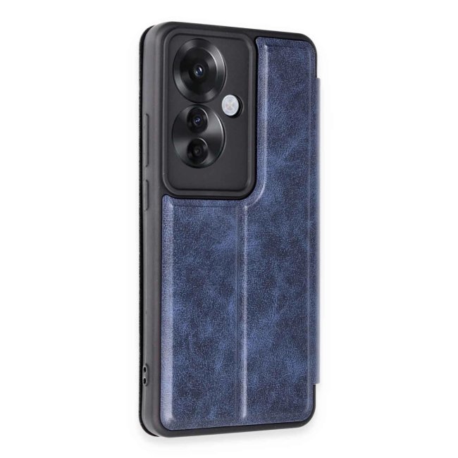 Oppo Reno 11f Kılıf Flip Cover - Lacivert