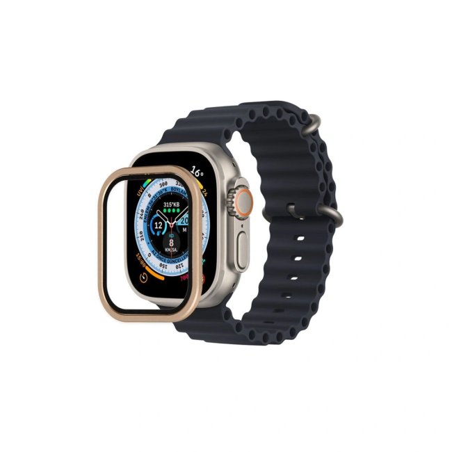 Apple Watch Ultra 49mm Alüminyum Kasa Cam Ekran Koruyucu - Yıldız Işığı