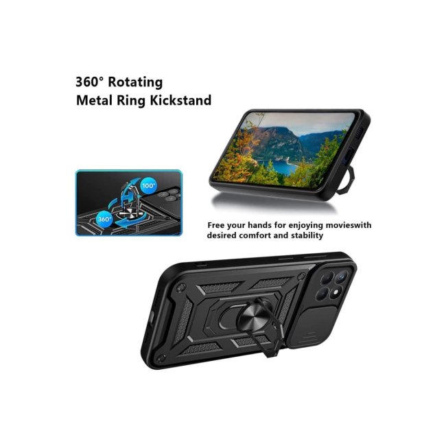 Samsung Galaxy M15 Kılıf Pars Lens Yüzüklü Silikon - Lacivert