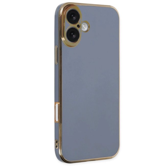 İphone 16 Kılıf Volet Silikon - Mavi