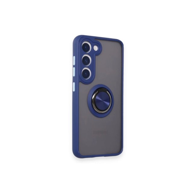 Samsung Galaxy S24 Fe Kılıf Montreal Yüzüklü Silikon Kapak - Lacivert