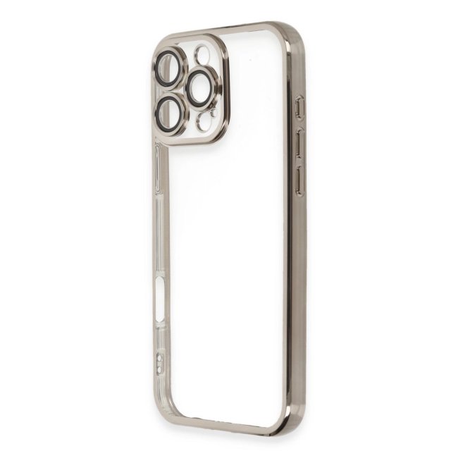 İphone 16 Pro Max Kılıf Razer Lensli Silikon - Titanyum Gri