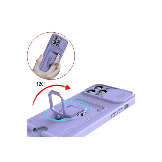 Xiaomi Redmi 13 4g Kılıf Zuma Kartvizitli Yüzüklü Silikon - Kırmızı