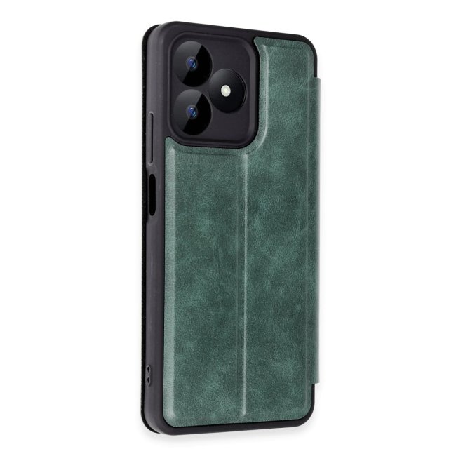 Realme Note 50 4g Kılıf Flip Cover - Koyu Yeşil