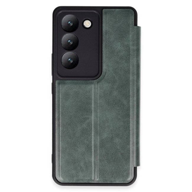 Vivo V30 Lite 4g Kılıf Flip Cover - Koyu Yeşil