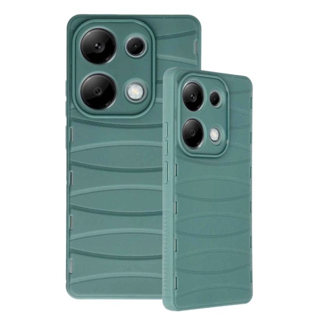 Xiaomi Redmi Note 13 Pro 4g Kılıf Bibercas Silikon Kapak - Koyu Yeşil