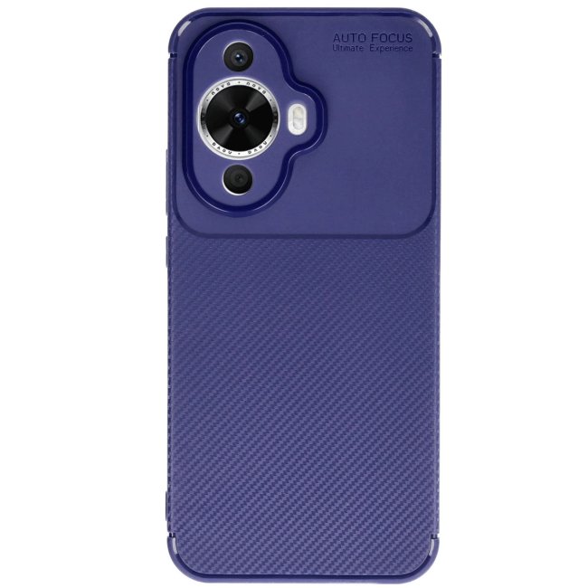 Huawei Nova 12s Kılıf Auto Focus Karbon Kapak - Lacivert