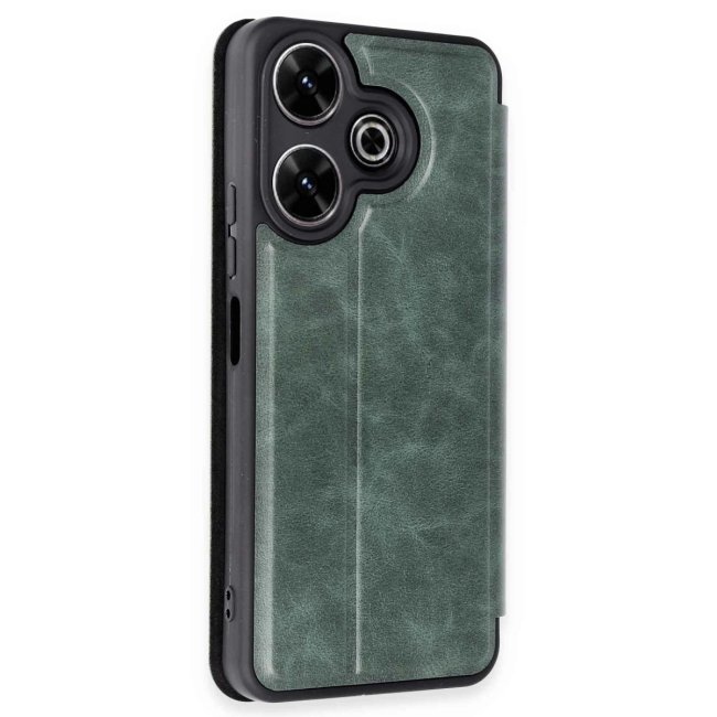 Xiaomi Redmi 13 4g Kılıf Flip Cover - Koyu Yeşil