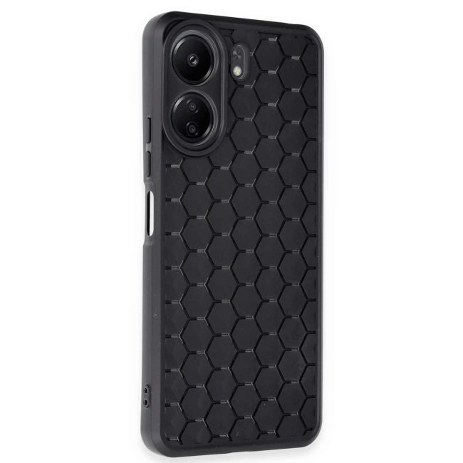 Xiaomi Redmi 13c Kılıf Petek Silikon Kapak - Siyah
