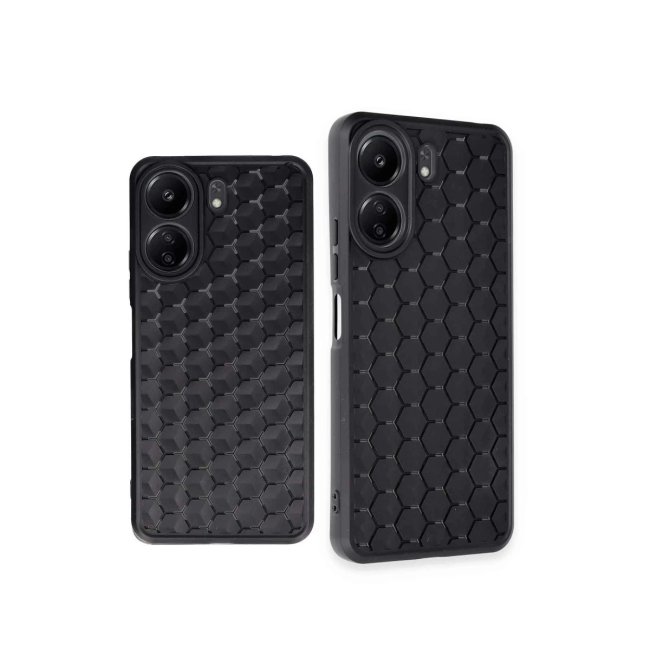 Xiaomi Redmi 13c Kılıf Petek Silikon Kapak - Siyah