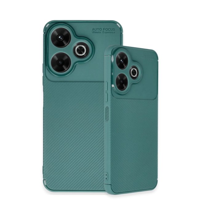 Xiaomi Redmi 13 4g Kılıf Auto Focus Karbon Kapak - Koyu Yeşil