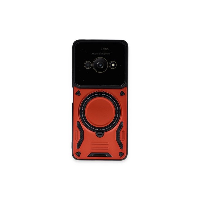 Xiaomi Poco C61 Kılıf Joy Lens Standlı Kapak - Kırmızı