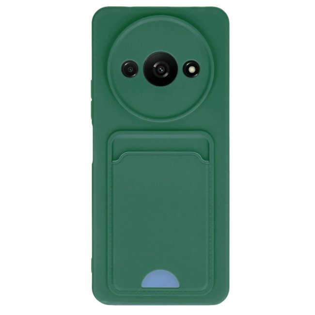 Xiaomi Redmi A3 4g Kılıf Kelvin Kartvizitli Silikon - Koyu Yeşil