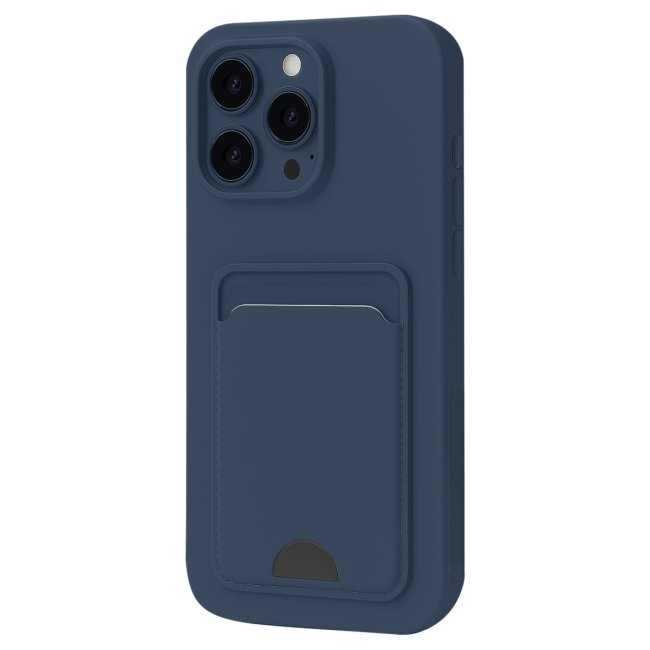 İphone 16 Pro Max Kılıf Kelvin Kartvizitli Silikon - Lacivert