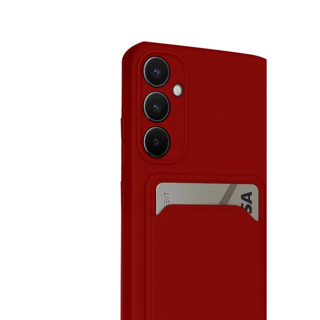 Samsung Galaxy S24 Fe Kılıf Kelvin Kartvizitli Silikon - Kırmızı