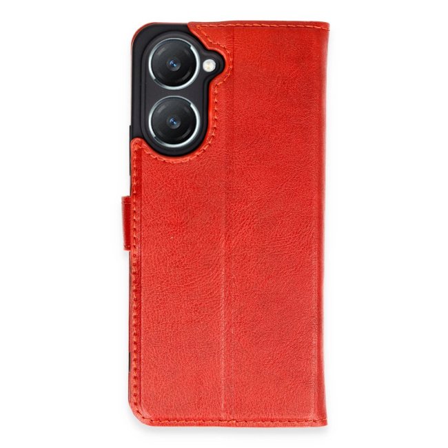 Vivo Y18 Kılıf Trend S Plus Kapaklı Kılıf - Kırmızı