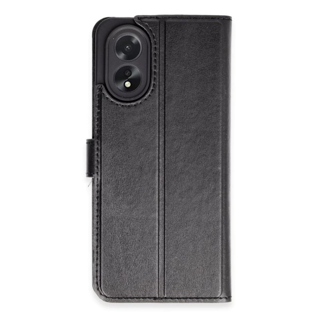 Oppo A38 Kılıf Trend S Plus Kapaklı Kılıf - Siyah