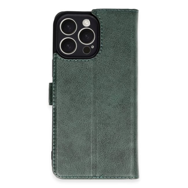 İphone 16 Pro Max Kılıf Trend S Plus Kapaklı Kılıf - Yeşil