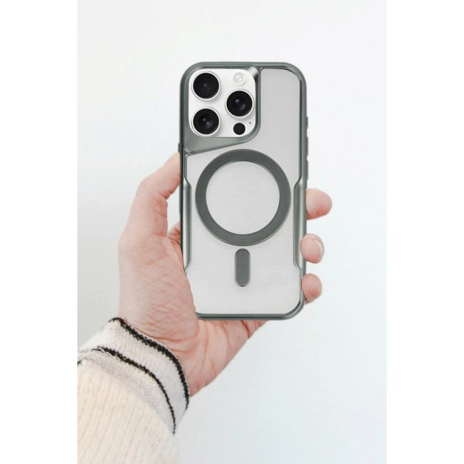 İphone 11 Pro Max Kılıf Boyi Magsafe Silikon Kapak - Siyah