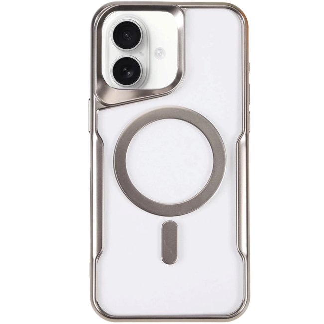 İphone 16 Kılıf Boyi Magsafe Silikon Kapak - Gümüş