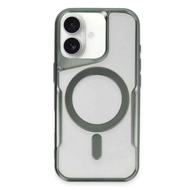 İphone 16 Kılıf Boyi Magsafe Silikon Kapak - Yeşil