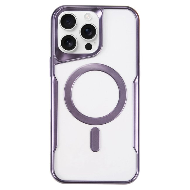 İphone 16 Pro Max Kılıf Boyi Magsafe Silikon Kapak - Derin Mor