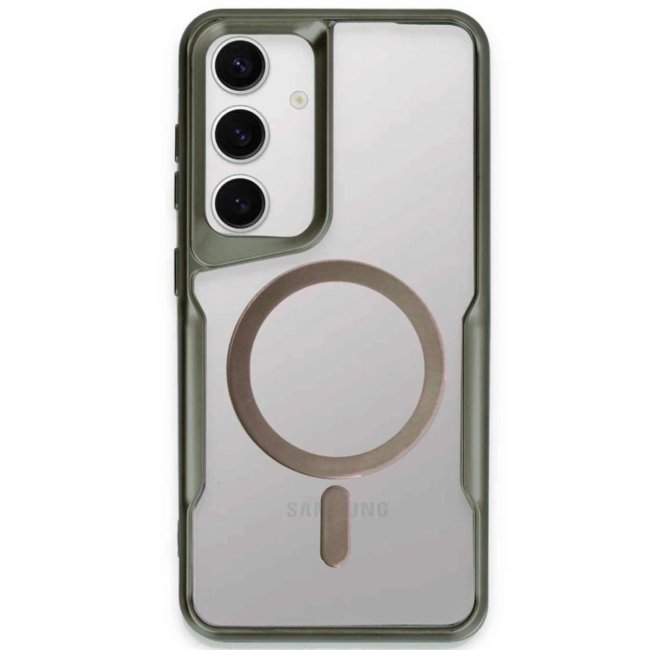 Samsung Galaxy S24 Kılıf Boyi Magsafe Silikon Kapak - Yeşil