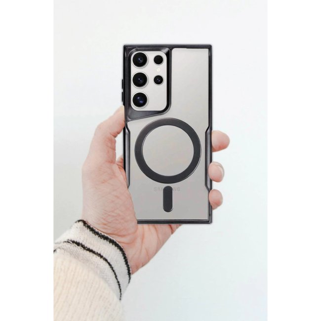 Samsung Galaxy S24 Ultra Kılıf Boyi Magsafe Silikon Kapak - Lacivert