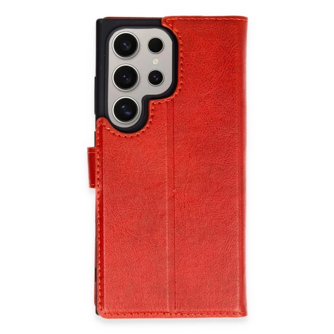 Samsung Galaxy S24 Ultra Kılıf Trend S Plus Kapaklı Kılıf - Kırmızı