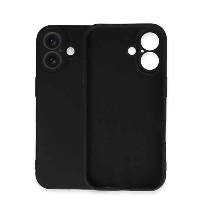 İphone 16 Kılıf Nano İçi Kadife Silikon - Siyah