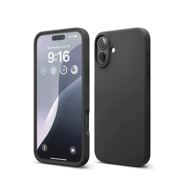 İphone 16 Plus Kılıf Nano İçi Kadife Silikon - Siyah